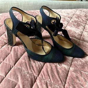 Like New Black Watch Tartan Glitter Heels
